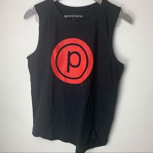 Pure Barre black and red tank top circle p size M